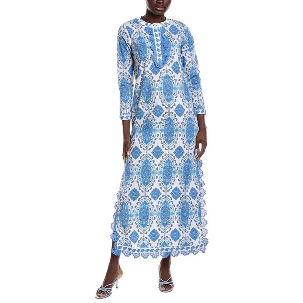 Sail To Sable Womens  Long Sleeve Caftan, Brown
